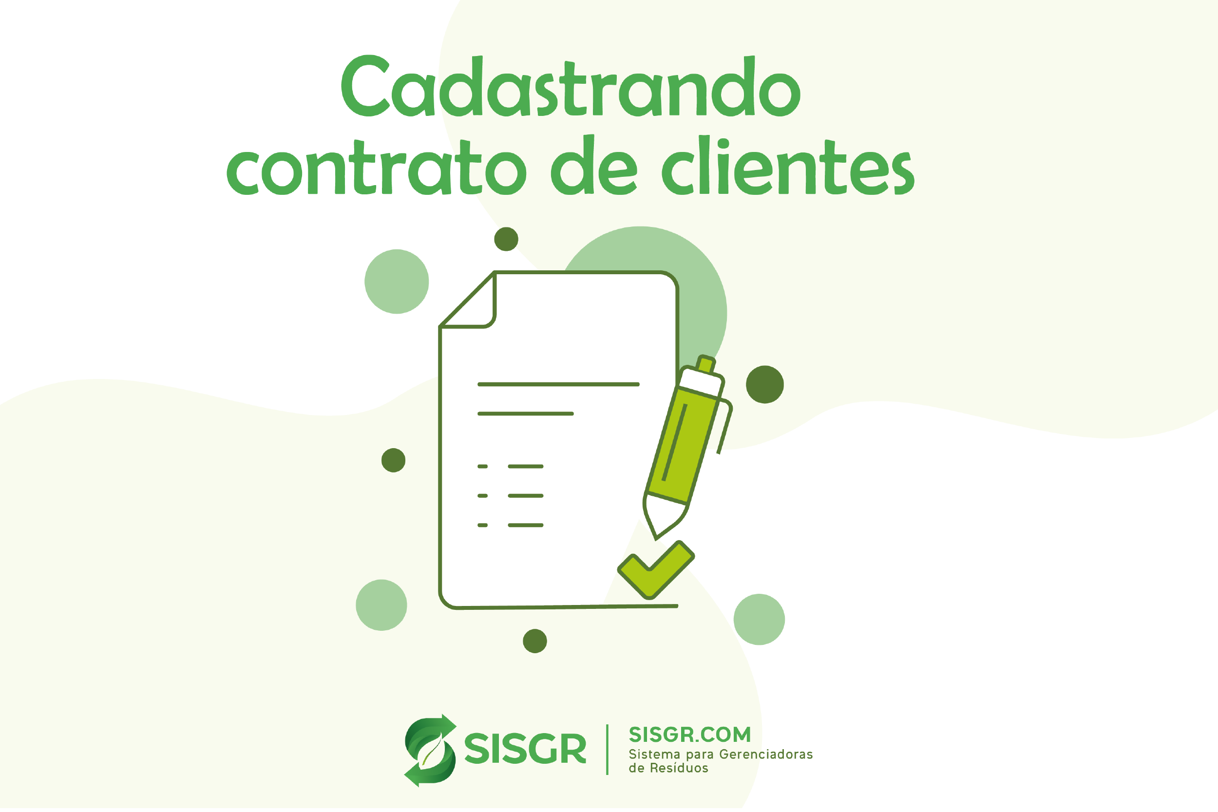 Cadastro de clientes no SISGR
